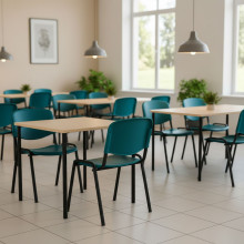 Jedálenská stolička tyrkysová, EATSEAT HAPPY MB TE, ilustračná foto