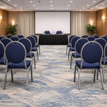 Stolička s antracitovým rámom a modrým poťahom, HALLSEAT MX ROUND AT/DBE , ilustračná foto