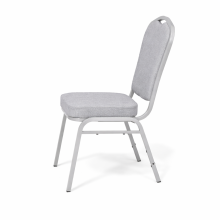 Stolička so strieborným rámom a svetlosivým poťahom, HALLSEAT MX SMOOTH SR/LIGHT GY