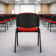 Konferenčná stolička stohovateľná – červená farba, SEAT IN AN TAU RD, ilustračná foto