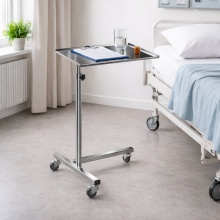Nerezový stolík na inštrumenty, na kolieskach, HOSPI INSTRUMENT TABLE M SS, ilustračná foto