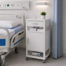 Pojízdný kovový noční stolek, BEDSIDE CAB H WE, ilustrační foto