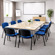 Konferenčná stolička stohovateľná - modrá, SEAT IN AN TAU BE, ilustračná foto