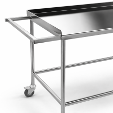 Nerezový stolík na kolieskach, HOSPI TROLLEY M SS