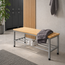 Šatní lavice o délce 1000 mm s roštem na boty, BRIDGE IM 1000+4P, ilustrační foto