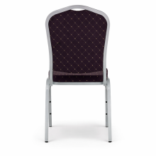 Stolička so strieborným rámom a čiernym poťahom, HALLSEAT MX SMOOTH SR/BK