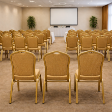 Stoličky so starozlatým rámom a poťahom v karamelovej farbe, HALLSEAT MX STRONG OGD/BN, ilustračná foto