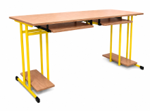 Počítačový stůl dvoumístný s výsuvy, SCHOOLBENCH RM PC 2,