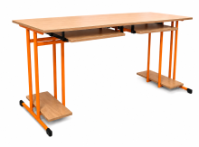 Počítačový stůl dvoumístný s výsuvy, SCHOOLBENCH RM PC 2,