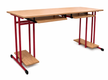 Počítačový stůl dvoumístný s výsuvy, SCHOOLBENCH RM PC 2,