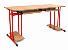 Počítačový stůl dvoumístný s výsuvy, SCHOOLBENCH RM PC 2,