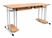 Počítačový stůl dvoumístný s výsuvy, SCHOOLBENCH RM PC 2,