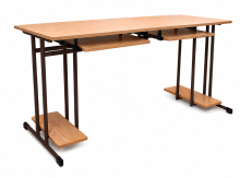 Počítačový stůl dvoumístný s výsuvy, SCHOOLBENCH RM PC 2,