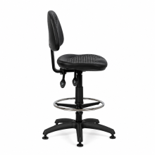 Průmyslová židle s kruhovou opěrkou a na kluzácích, WORKSEAT MB COMFORT HIGH F