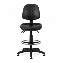 Průmyslová židle s kruhovou opěrkou a na kluzácích, WORKSEAT MB COMFORT HIGH F