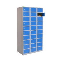 VBOX H 3/30 7035/5012 | 30-přihrádková skříň pro úschovu cenností