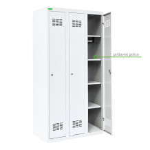 LOCKER H 3 | 3-dveřová šatní skříň s dlouhými dveřmi