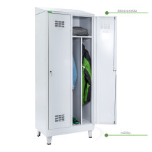 LOCKER H 2 BW | 2-dveřová šatní skříň s přepážkou