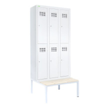 LOCKER H 3/6 s doplnenou zabudovanou lavičkou