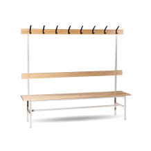 BRIDGE LL 2000 AH | Šatní lavice s opěrkou, věšáky a délkou 2000 mm