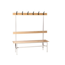 BRIDGE LL 1500 AH | Šatní lavice s opěrkou, věšáky a délkou 1500 mm