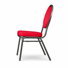 Stolička s antracitovým rámom a čiernym poťahom, HALLSEAT MX ROUND AT/RD