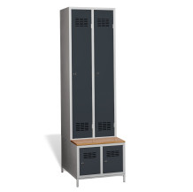 2+2dveřová šatní skříň se zabudovanou lavicí a skříněmi na obuv, COMFORT H 2