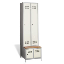 2+2dveřová šatní skříň se zabudovanou lavicí a skříněmi na obuv, COMFORT H 2