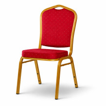 HALLSEAT MX STRONG GD/RD | Židle se zlatým rámem a červeným potahem