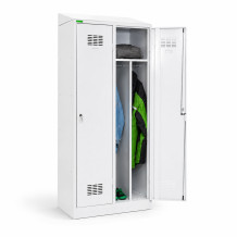 LOCKERPLUS H 2 BW TOP | 2-dveřová šatní skříň s přepážkou a zabudovanou šikmou stříškou