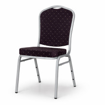 HALLSEAT MX SMOOTH SR/BK | Židle se stříbrným rámem a černým potahem