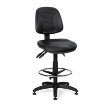 Průmyslová židle s kruhovou opěrkou a na kluzácích, WORKSEAT MB COMFORT HIGH F