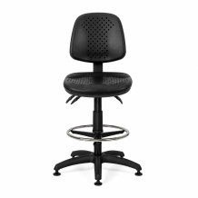 Průmyslová židle s kruhovou opěrkou a na kluzácích, WORKSEAT MB COMFORT HIGH F