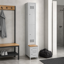 2+2-dveřová šatní skříň s krátkými dveřmi, zabudovanou lavicí a skříněmi na obuv, COMFORT H 1/2, ilustrační foto