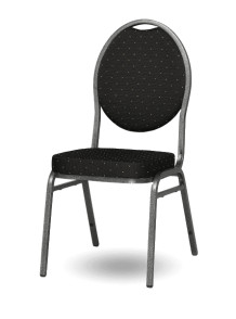 HALLSEAT MX ROUND AT/BK | Židle s antracitovým rámem a černým potahem