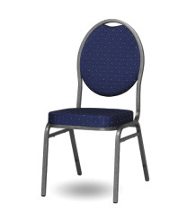 HALLSEAT MX ROUND AT/DBE | Židle s antracitovým rámem a modrým potahem
