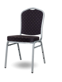 HALLSEAT MX SMOOTH SR/BK | Židle se stříbrným rámem a černým potahem