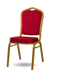 HALLSEAT MX STRONG GD/RD | Židle se zlatým rámem a červeným potahem