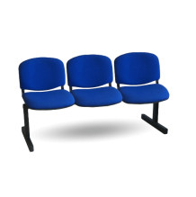 WAITBENCH TAPE 3 BK/BE | 3-místná lavice do čekárny s čalouněním