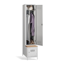 COMFORT H 1 BW | 1+1-dveřová šatní skříň s přepážkou, zabudovanou lavicí a skříní na obuv