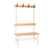 BRIDGE LL 1000 AH+ | Šatní lavice s opěrkou a věšáky o délce 1000 mm s roštem na obuv