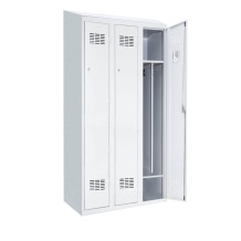 LOCKER H 3 BWM TOP SHELF - 3-dveřová skříň s přepážkou a vestavěnou šikmou střechou