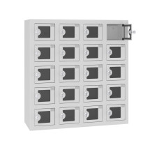 VBOX M 4/20 ELECTRO PELXI - Skříňka na nabíjení mobilních telefonů s 20 přihrádkami z plexiskla