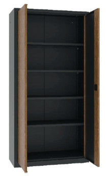 DOCUCAB WOOD M 1990/1000/435 7016/WALNUT | Kancelářská skříň s dřevěnou dýhou na dveřích