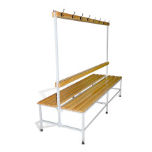 BRIDGE IM 2000 AH DOUBLE | Oboustranná šatní lavice s opěrkou a věšáky o délce 2000 mm