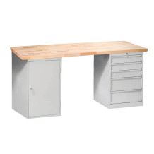 MODULBENCH GE 1700 CC1CD5 | Pracovní stůl se skříňkou a 5 zásuvkami, 1700 mm