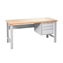 MODULBENCH GE 1700 D3 UD | Pracovní stůl se 3 závěsnými zásuvkami a nastavitelnýma nohama, 1700 mm