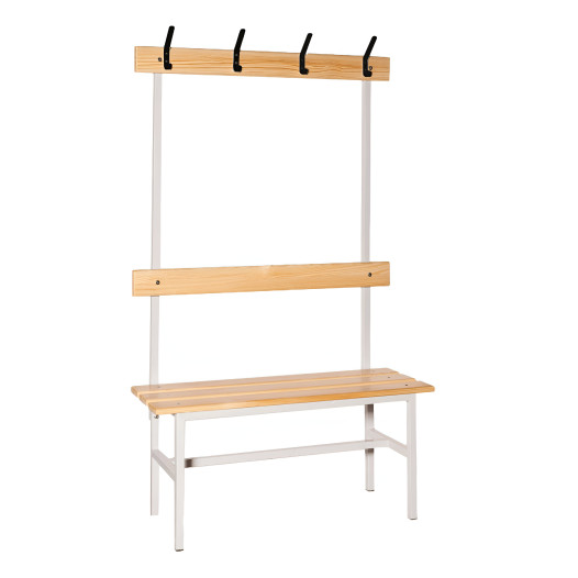 BRIDGE LL 1000 AH | Šatní lavice s opěrkou, věšáky a délkou 1000 mm