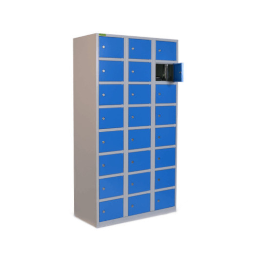 VBOX H 3/24 7035/5012 | 24-přihrádková skříň pro úschovu cenností