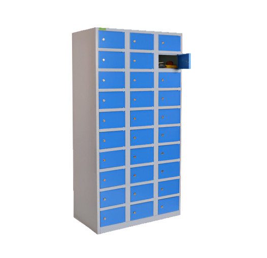 VBOX H 3/30 7035/5012 | 30-přihrádková skříň pro úschovu cenností